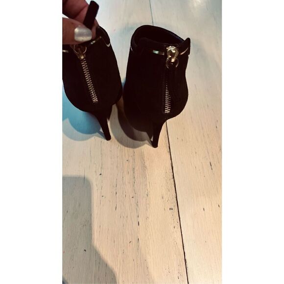 GIUSEPPE ZANOTTI BLACK SUEDE GREEK 105MM POINTED TOE ANKLE BOOTS SZ 8.5 - Picture 10 of 15